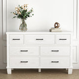 Garvee 7-Drawer White Dresser with Metal Handles + Large Storage Capacity + Wood Construction + Anti-Tip Safety + Modern Design for Bedroom, Closet, Living Room, White - White