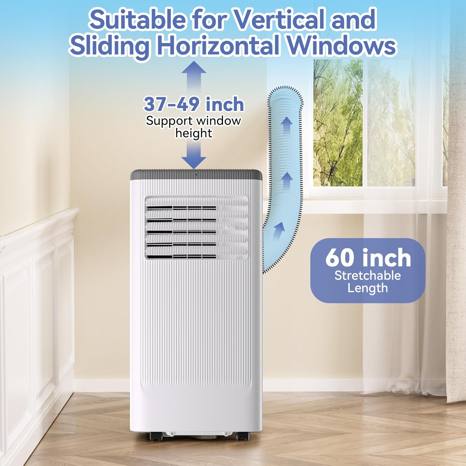 Garvee 8,000 BTU Portable Air Conditioner Up to 350 Sq.Ft, 3-In-1 Portable AC Unit with Cool/Fan/Dehumidifier, Room Air Conditioner with Remote Control, Full Window Kit, White