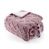 Garvee Electric Blanket Twin Size - Thick Tufted Sherpa Heated Blanket Twin with 6 Heating Levels and 8 Time Settings, UL Certified Machine Washable Fast Heating Blanket Twin 62"×84", Dusty Pink - Dusty Pink