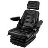 Garvee Adjustable Suspension Forklift Seat - Heavy-Duty Seat with Backrest, Headrest, Armrests, Slide Rails, and Enhanced Safety Features for Tractors, Forklifts, Excavators, and Skid Steers - Black (Upgraded)