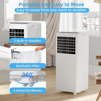 Garvee 8,000 BTUs Portable Air Conditioner Whisper-Quiet Sleep Mode, Fast Cooling, Easy Mobility with 360° Casters, and Simple Installation for Rooms up to 350 sq.ft