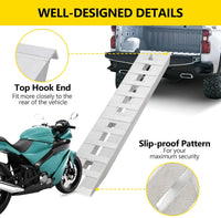 Garvee Aluminum Car Ramps 2-Pack Heavy-Duty Vehicle Ramps 6800 Lbs Capacity 72x15 in Silver