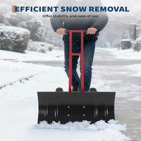 Garvee Snow Shovel 29x14 in Heavy Duty Metal 5-Position Angled Blade Adjustable Handle Wheels for Driveway Sidewalk Winter Use