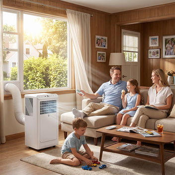 Garvee 8000 BTU Portable Air Conditioners Cool Up to 350 Sq.Ft,3 IN 1 Portable Ac Unit with Remote Control/LED Display/24Hrs Timer/Window Installation Kit & Low Noise for Home/Hotel/Office - White Top