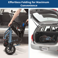 Garvee Portable Folding Wheelchair, Travel Wheelchair with handbrake, Ultra-Light Wheelchair for The Elderly and Children(16in Seat Width 8in PVC Rear Whee)