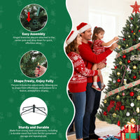 Garvee 6ft Artificial Christmas Tree, Realistic Full Shape Xmas Tree with 1584 Branch Tips, Fake Christmas Tree with Foldable Metal Base Stand, Home, Office, Party Decoration-Green