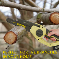 Garvee 20V MAX Mini Chainsaw - 8 Inch Cordless Portable Electric One-Handheld Pruning Saw for Tree Branch Cutting, Battery-Powered Chain Saw for Garden, Yard, and Household Use