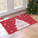 Garvee Christmas Doormat Xmas Holiday Decorative Christmas Tree and Snowflake Pattern Welcome Mat for Home Decoration Non Slip Door Mat Outdoor Indoor Entrance Floor Mat, Red, 17x29 Inch - Red Tree