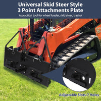 Garvee 1/2" Skid Steer Mount Plate Compatible for Detachable 2" Receiver & Cat1 Connector & 17" 49" Hay Spear & 48'' Pallet Forks, Universal Quick Tach Loader Plate Fits Kubota Bobcat Tractor