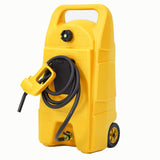 Garvee 15 Gallon Gas Can Fuel Tank Container With Manual 10 FT Siphon Pump Portable Diesel Gas Storage Caddy Wheels For Car ATV Boat Tractor Snow Blower Generator, Yellow - Yellow