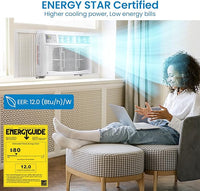 Garvee 10000 BTU Window Air Conditioner , Window ac Air Units U Shaped Cools Up to 450 sq. ft., Open Window Flexibility, 6 Modes, Sleep Mode, Ultra Quiet, Energy Efficient, Window AC for Home