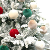 Garvee 3.14" Velvet Christmas Balls, 12PCS 80MM Plastic Christmas Ball Ornaments for Xmas Tree Hanging Decorations Assortment, for Holiday Party Decor