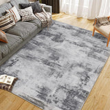 Garvee Area Rug Washable Non-Shedding Abstract Soft Non-Slip Rug for Living Room Dining Room Indoor Playroom Grey 9x12Ft - Gray