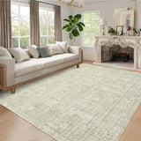 Garvee Neutral Modern Solid Area Rugs 9x12 Washable Rugs for Living Room Sage Green Low Pile Stain Resistant Foldable Carpet - Sage Green