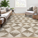 Garvee Washable Rugs 5x7 Area Rug Beige Non-Slip Stain Resistant Modern Geometric Carpet for Living Room Bedroom Dining Room Home Office - Beige