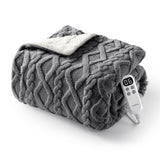 Garvee Electric Throw Blanket Heated Blanket, Sherpa Tufted Heating Lap Blankets with 6 Heating Levels (Pink, King 90"x100") - Grey