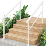 Garvee Handrails for Outdoor Steps, 4-5 Step Handrail, Metal Porch Railing, Black Wrought Iron, 56"x36" - 