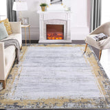 Garvee Washable Bordered Area Rugs 5x7 Non Slip Living Room Rug Modern Printed Bedroom Rug Indoor Contemporary Floor Carpet Non Shedding Throw Carpet for Nursery Dining Room Home Office Yellow - Yellow