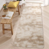 Garvee 2x6 Hallway Runner Rug Tie-Dyed Plush Furry Long Floor Mat Soft Shaggy Indoor Accent Runner Non-Skid Carpet Entryway Living Room - Tie-Dyed Beige