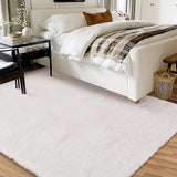 Garvee Fluffy & Sheepskin White 6x9 Shaggy Fuzzy Rug, Non-Slip Plush for Living Room Bedroom Dining Office - White