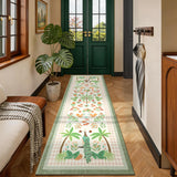 Garvee Tropical Jungle Runner Rug 2x6, Washable Non Slip Kitchen Hallway Rug, Botanical Animal Print Low Pile Carpet for Entryway Laundry Bathroom, Beige - Beige