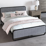 Garvee Queen Size Metal Platform Bed Frame + Curved Upholstered Headboard & Footboard + 10.3'' Underbed Space + Strong Slats Support + Grey - Gray