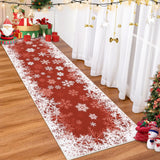 Garvee Christmas Runner Rug 2x6 Red Hallway Rug Snowflake Xmas Runner Non Slip Kitchen Rug Washable Rug Bath Mat Holiday Decor Modern Soft Stain Resistant Carpet for Bedroom Laundry 2'x6' Red - Snowflakes|Red