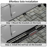 Garvee Running Boards 6.5 Inches with Two Stairs Design Compatible with 2019-2024 Chevy Silverado/GMC Sierra 1500, 2020-2024 2500HD 3500HD Crew Cab(4 Full-Size Doors), Bolt-on Side Steps