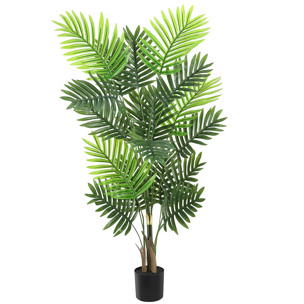 Garvee Artificial Palm Tree, Artificial Areca Palm Plant Fake Faux with 15 Trunks Paradise Palm Floor House Indoor Outdoor Home Office Decoration (1, 4ft- 1Pack)
