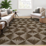 Garvee Washable Rug 8x10 Brown Modern Non-Skid Low Pile Accent Carpet for Living Room Bedroom Dining Room Home Office - Brown