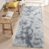 Garvee 2x8 Shaggy Runner Rug, Tie-Dyed Plush Carpet for Bedroom, Kids Nursery, Non-Skid Soft Furry Floor Mat, 2x8 Feet, Multi-Color - Tie-Dyed Light Gray