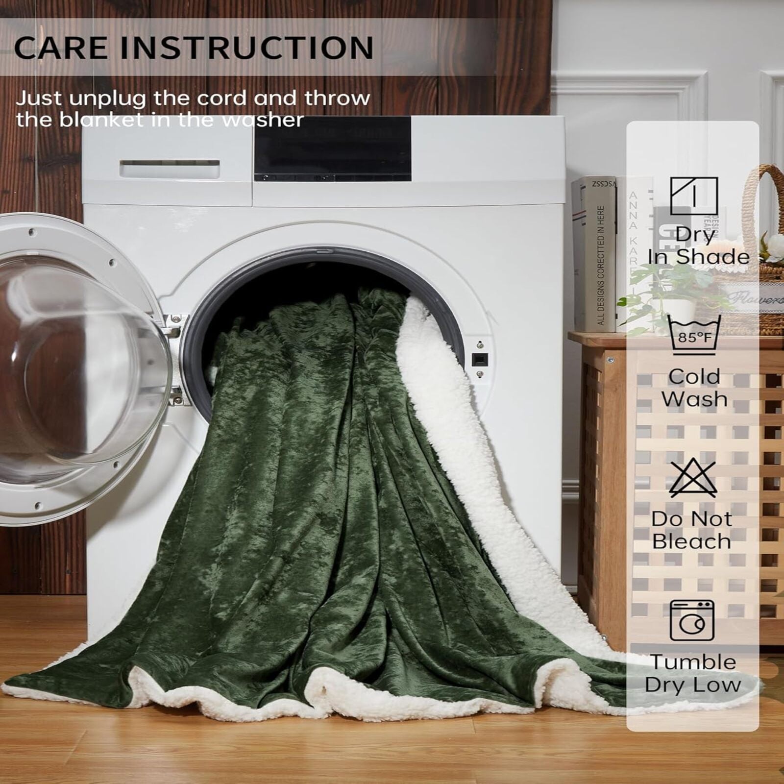 Garvee Heated Blanket King Size with Dual Control, Velvet Soft Fast Heating Blankets King, 4 Heat Settings & 10H Auto Off, Machine Washable, ETL Certified Electric Blanket, 90"x100" Green