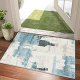 Garvee Area Rug for Bedroom Modern Accent Rug Machine Washable Rug Non-Slip 4x6 Carpet for Living Room Bedroom Dining Room Kitchen - Beige Blue