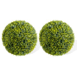 Garvee 15.7 Inch Artificial Plant Topiary Ball Set of 2, Lifelike Boxwood Balls, Indoor Outdoor Greenery, Green
