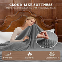 Garvee Electric Heated Blanket King Size with Dual Controllers, Fast Heating Throw with 4 Adjustable Heat Levels, Soft Waffle Embossed, Machine Washable, 90"x100" Grey