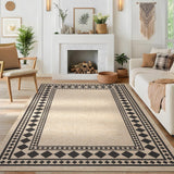 Garvee Modern 8x10 Area Rug Soft Printed Thin Carpet for Home Decor and Living Room - Jute