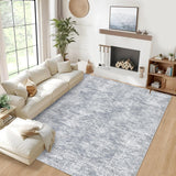 Garvee Washable Area Rug 10x13 Rug for Living Room Vintage Rugs for Bedroom Geometric Large Area Rug Non Slip Throw Rugs Stain Resistant Carpet for Nursery Dining Room Office Rug 10'x13' Light Grey - Light Gray