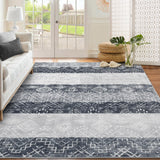 Garvee Boho Grey 5x7 Area Rug – Washable Neutral Geometric Tribal Rug, Soft Modern Low-Pile Non-Slip Carpet for Living Room, Bedroom, Nursery, Dining Room, Home, or Office - Gray