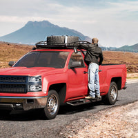 Garvee Running Boards 6.5 Inches with Two Stairs Design Compatible with 2019-2024 Chevy Silverado/GMC Sierra 1500, 2020-2024 2500HD 3500HD Crew Cab(4 Full-Size Doors), Bolt-on Side Steps