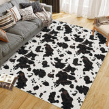 Garvee Wild Animal Milk Cow Print Washable Decorative Rug for Bedroom Living Room 5x7ft Brown Black Tan - Black & Tan  Mix