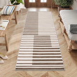 Garvee Washable 2x6 Runner Hallway Modern Stripe Non-Slip Indoor Rug Brown for Kitchen Bathroom Laundry Room - Brown
