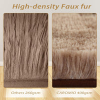 Garvee Fluffy & Sheepskin Brown & Khaki 5x8 Furry Shag Rug, Plush Non-Slip for Kids Nursery Dorm Bedroom Living Room