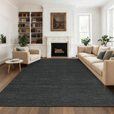 Garvee Washable Area Rug 8x10 for Living Room Bedroom Non Slip Minimalist Solid Color Area Rugs Modern Abstract Plain Dining Room Throw Carpet Low Pile Soft Classic Boho Rugs for Kitchen Nursery Oiifce,Black - Black