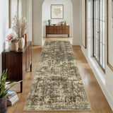 Garvee Runner Rug 2x6, Machine Washable Non Slip Vintage Hallway Runner Rug, Low Pile Lightweiht Mat for Living Room, Entryway, Bedroom, Kitchen and Corridor (Green) - Green