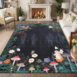 Garvee Black 6x9 Living Room Area Rug Non Shedding Non Slip Stain Resistant Floorcover for Home Decor - Black