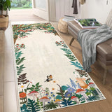 Garvee Indoor Modern Low Pile Washable Soft Carpet for Living Room Retro Non Slip Runner Rugs 2x6 ft Beige - Beige