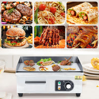 Garvee 14-Inch Commercial Electric Grill 1500 Watts Non-Stick Stainless Steel Adjustable Temp 122°F-572°F for Home & Restaurant(WITH PLUG)