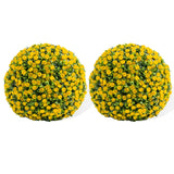 Garvee 22" Artificial Topiary Rose Balls Set of 2 Hanging Grass Ball for Home Decor Indoor Outdoor, Yellow - Yellow