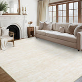 Garvee Washable 9x12 Area Rug for Living Room Non-Slip Large Bedroom Rug Modern Solid Color Dining Room Throw Carpet Contemporary Area Rug for Home Decor Office - Cream White