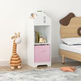 Garvee Kids Dollhouse Bookcase With Storage, Toddler Bookshelf, 2-Tier Storage Display Organizer, White, One Size - White